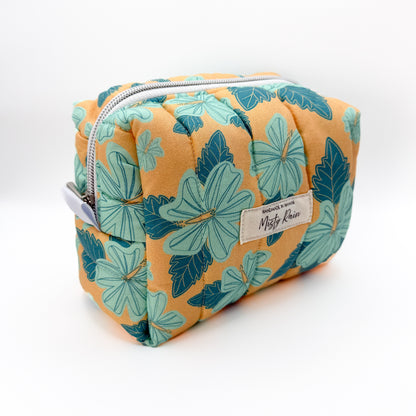 Sunset Teal Hibiscus Pouch